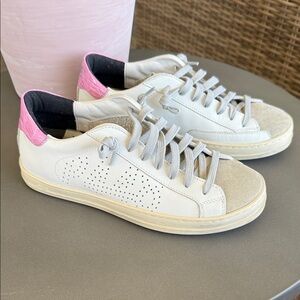 P448 White , Gray and Pink Women's Sneakers